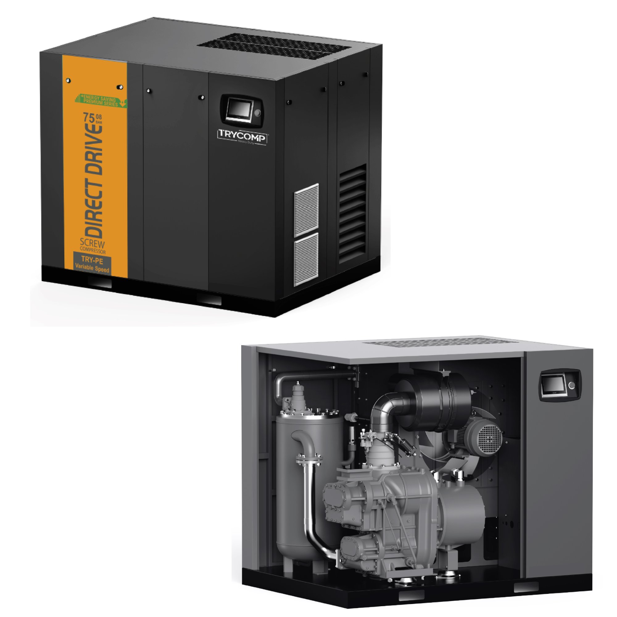 Trycomp 75 kW Variable Speed Screw Compressor — industrial supply Durban